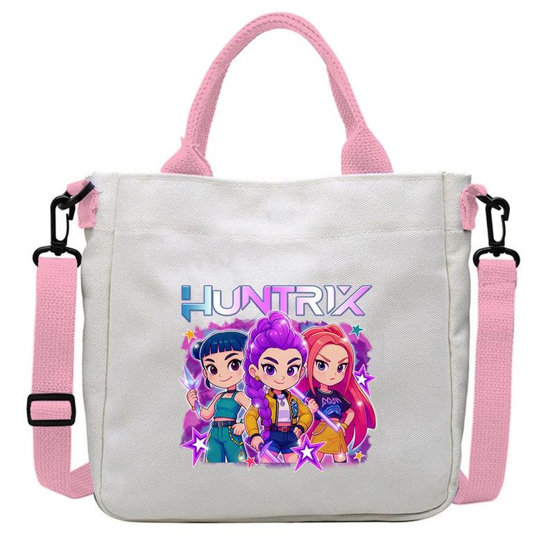 K-Pop Demon 3 Hunter Shoulder Bag – Cute Cartoon Rumi, Mira & Zoey Print Crossbody Tote, Large Capacity Gift Bag K-Pop Demon 3 Hunter Shoulder Bag – Cute Cartoon Rumi, Mira & Zoey Print Crossbody Tote, Large Capacity Gift Bag