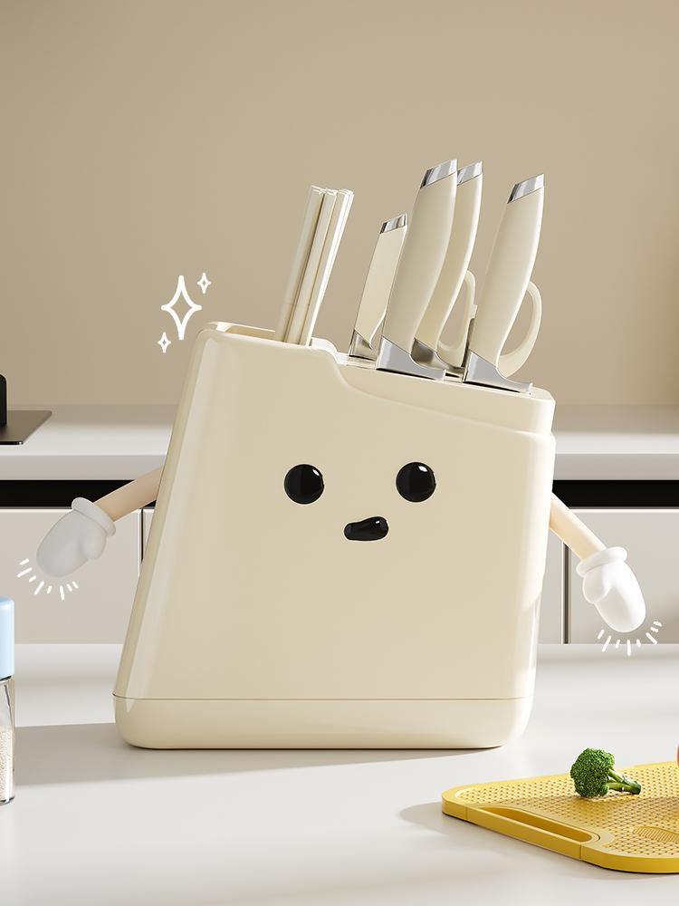 UFORU Knife and Fork Holder, Kitchen Counter Organizer, Kitchen Multi-Function with Cartoon Hands and Feet Storage Box Modern Kitchenware, Knifeholder