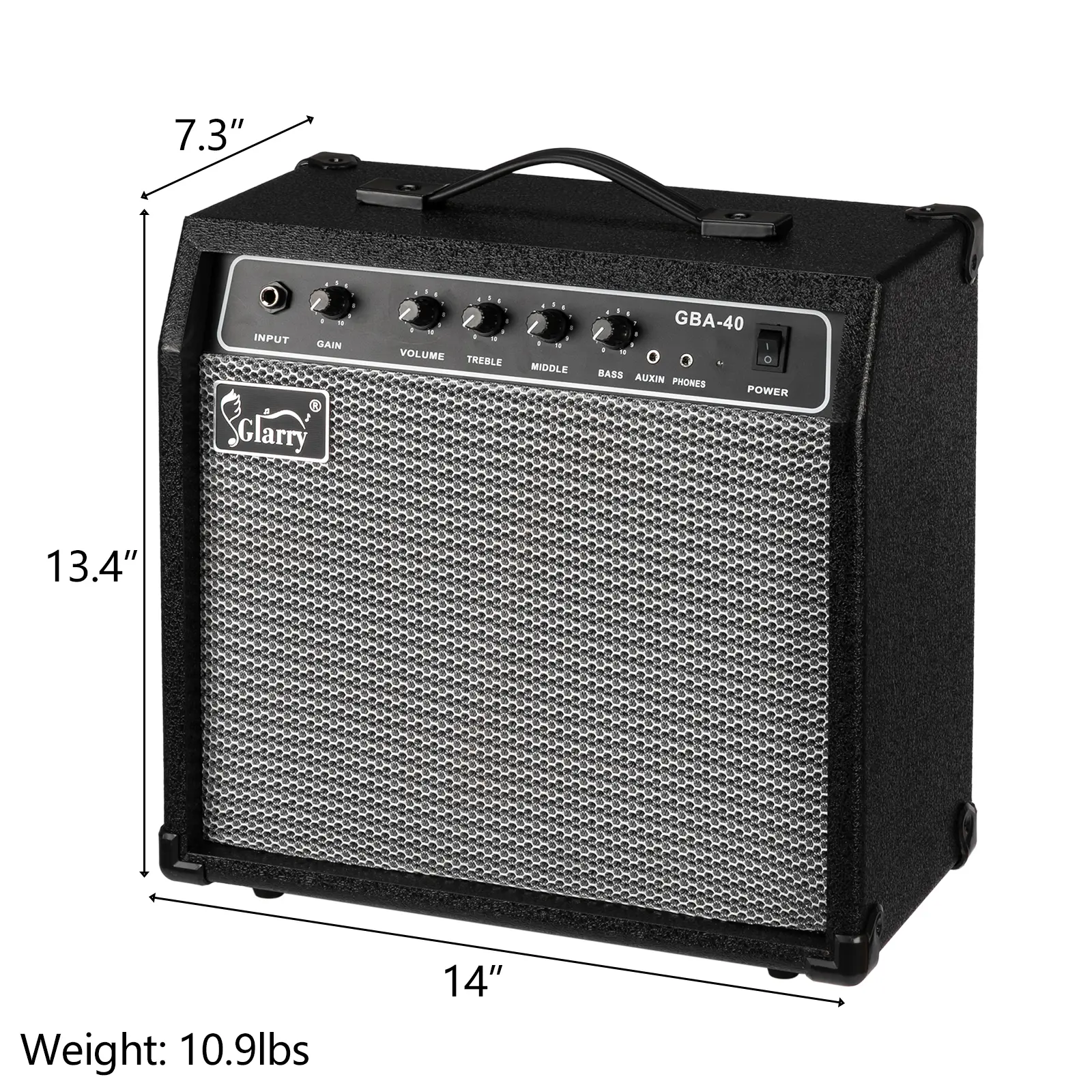 40W Electric Bass Amplifier - Black Compact Speaker with Socket, Powerful Sound for Bassists, Amplifier Home Audio Equipment for Bass Guitar, Smartphone Use