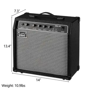 40W GBA-40 Electric Bass Amplifier Black Compact Design Powerful Sound for Bassists Versatile Use