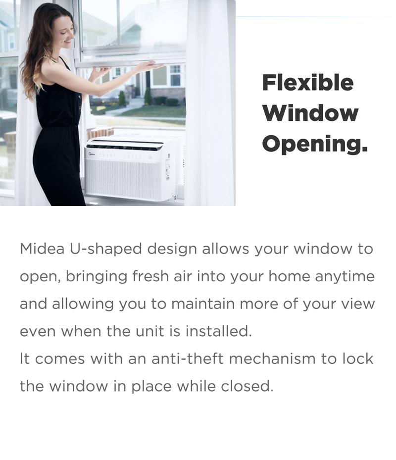 Midea 8K/10K/12K BTU U Shaped Smart Inverter New Window Air Conditioner, 2025 version, Cools up to 450 Sq. Ft.,Ultra Quiet with Open Window Flexibility, Works with Alexa/Google Assistant, 35% Energy Savings, Remote Control Midea 8K/10K/12K BTU U Shaped Smart Inverter New Window Air Conditioner, 2025 version, Cools up to 450 Sq. Ft.,Ultra Quiet with Open Window Flexibility, Works with Alexa/Google Assistant, 35% Energy Savings, Remote Control