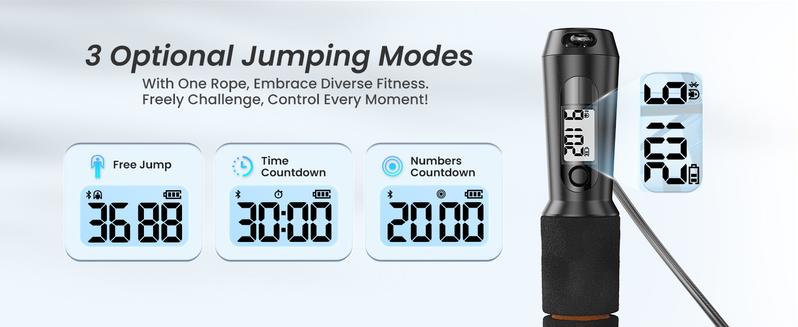 RENPHO Smart Jump Rope with APP Data Storage, Jumping Rope for Men, Women, Skipping Rope with Counter, Home Workout Equipment Gym Gifts