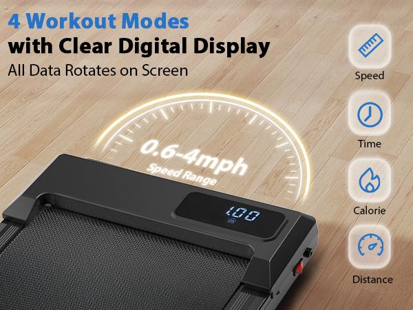 Walking Pad Treadmill with Incline - 8% Incline Walking Pad with Handle Bar - Foldable Under Desk Treadmill for Home with 300 Lbs Capacity - Jogging Machine with Quiet Brushless, App & Remote