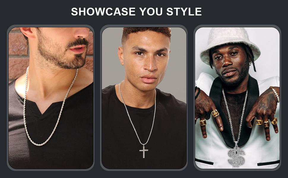 2/2.5/3/4/5/mm Rope Necklace for Men and Women, Silver Rope Chain for Boys and Girls