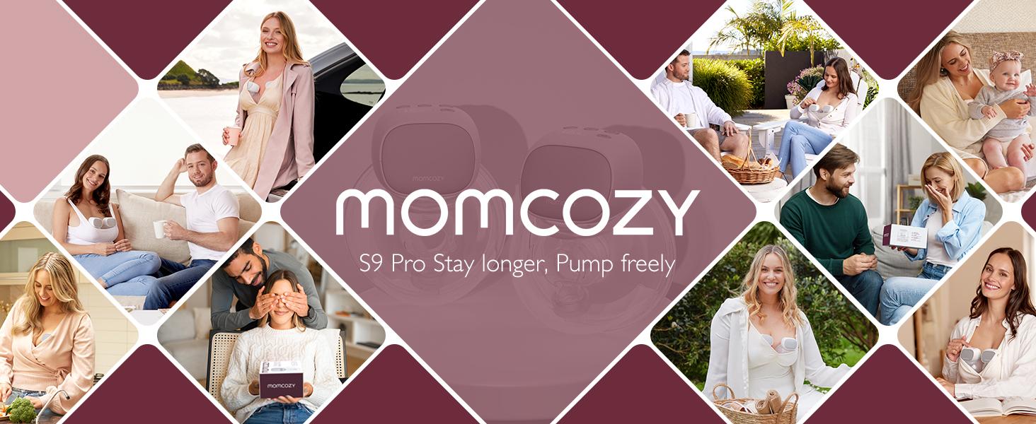 Momcozy  S9 Pro & S12 Pro Breast Pump, Upgraded Wearable Breast Pump, Hands-free Design, with LED Display, Dual-head Electric Portable Breast Pump, with 2 Modes and 9 Levels, 24mm,A