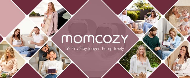 Momcozy  S9 Pro & S12 Pro Breast Pump, Upgraded Wearable Breast Pump, Hands-free Design, with LED Display, Dual-head Electric Portable Breast Pump, with 2 Modes and 9 Levels, 24mm,A