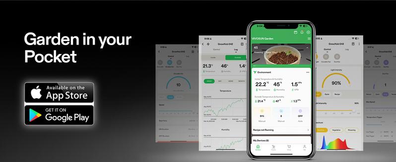 VIVOSUN AeroLight A100SE LED Grow Light 100W for 2x2/3x3 Grow Tent with Integrated Circulation Fan Compatible with App Used with Growhub Controller E42A/E25 to Achieve More Functions