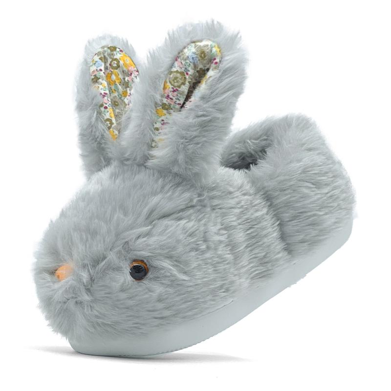 Lumubby Toddler Slippers Girls and Boys House Shoes Bunny Slippers Plush Cute Non-Slip Warm Winter Shoes Indoor Soft Cotton Footwear with 3D Bunny Eyes and Ears - Children