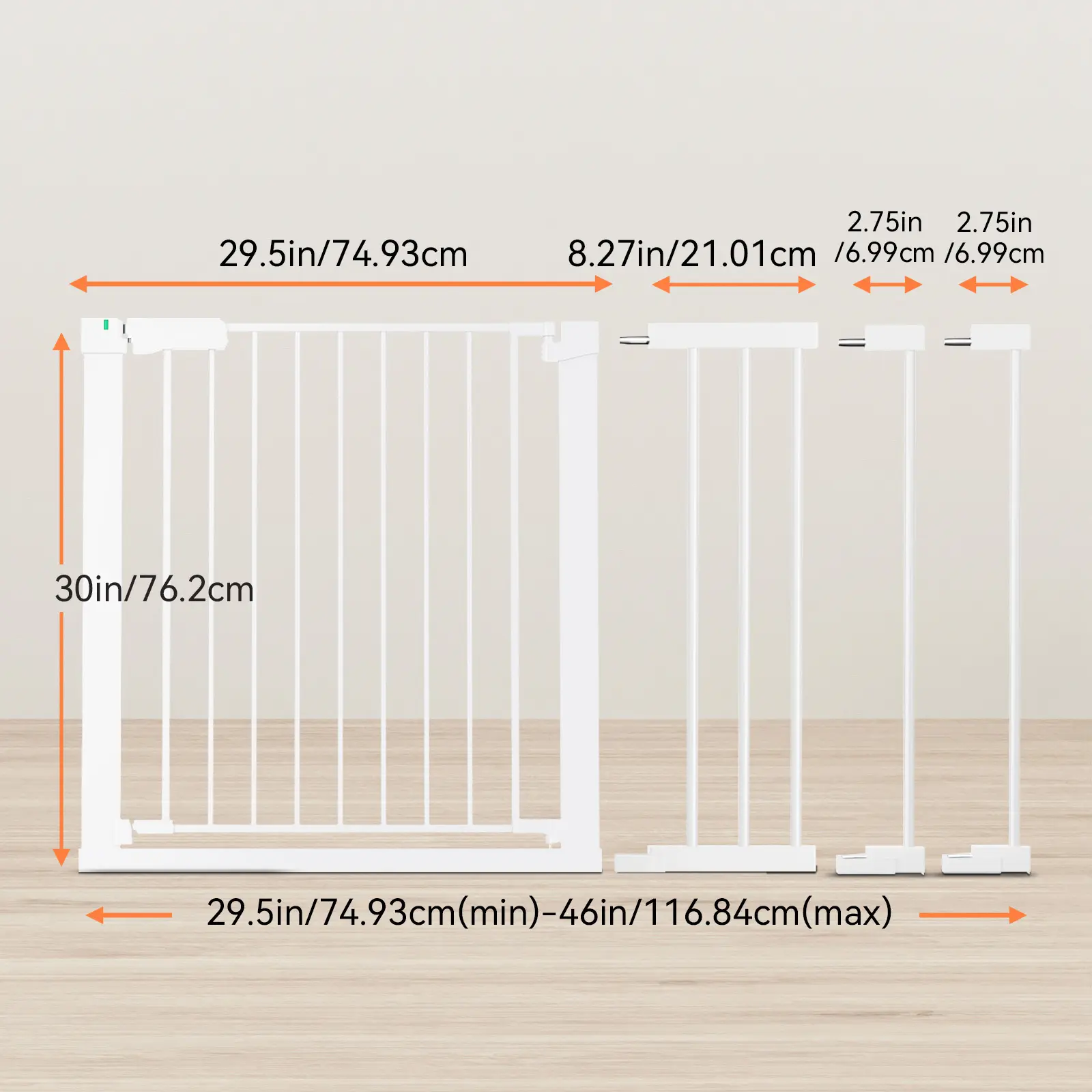 White-30"Tall×（29.5-46）"Wide