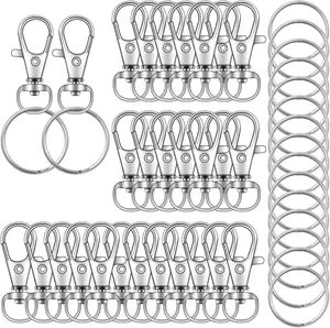 Swivel Snap Hooks with Key Rings 70PCS Metal Lobster Claw Clasp Keychain Rings Crafts 1.25inch/32mm