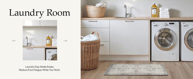 GENIMO Kitchen Mats for Floor 2PCs, Washable Anti-Fatigue Mat for Cushioned, Waterproof Kitchen Runner, Pet Friendly Rug Comfy Rug, Non Slip Ergonomic Comfort Standing Mat for Home, Runner, Office, Sink, Laundry