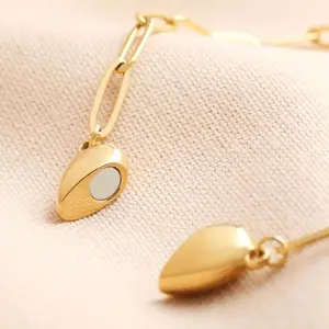 New Creative 18K Gold/Silver - Heart Shape Pendant Magnetic Necklace for Women Dainty Fashion Layer Stacking Initials Chocker Necklace Hypoallergenic & Durable Necklaces for Women Fashion Jewelry Love Party Valentine's Day Gift