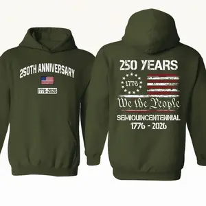 We The People Hoodie, 250th Anniversary USA Pullover, Celebrate 1776-2026 American Freedom Hoodie, Veterans Gift, Classic Men's Hoodie, Unisex Long Sleeve, USA Pride Streetwear, Fourth of July Hoodie