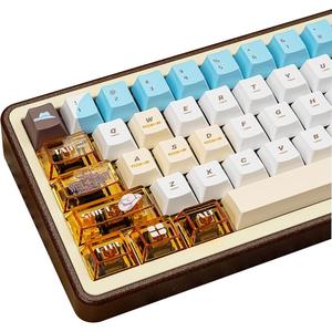 Western Cowboy Theme PBT Keycap Set 181 Keys Custom Cherry Profile 5 Side Dye Sublimation White Blue for Mechanical Gaming Keyboard PBT PC Material 145 Keys 36 Keys