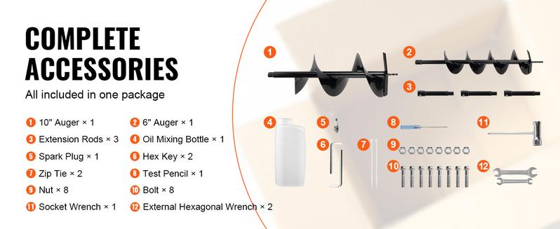 VEVOR Post Hole Digger, TikTokShopBlackFriday, 52cc 1450W Auger Post Hole digger, Gas Powered Earth Digger with Two Earth Auger Drill Bit 6" & 10" and 3 Extension Rods, for Farmland, Garden and Plant, EPA certification VEVOR Super Brand Day VEVOR Post Hole Digger, TikTokShopBlackFriday, 52cc 1450W Auger Post Hole digger, Gas Powered Earth Digger with Two Earth Auger Drill Bit 6" & 10" and 3 Extension Rods, for Farmland, Garden and Plant, EPA certification VEVOR Super Brand Day
