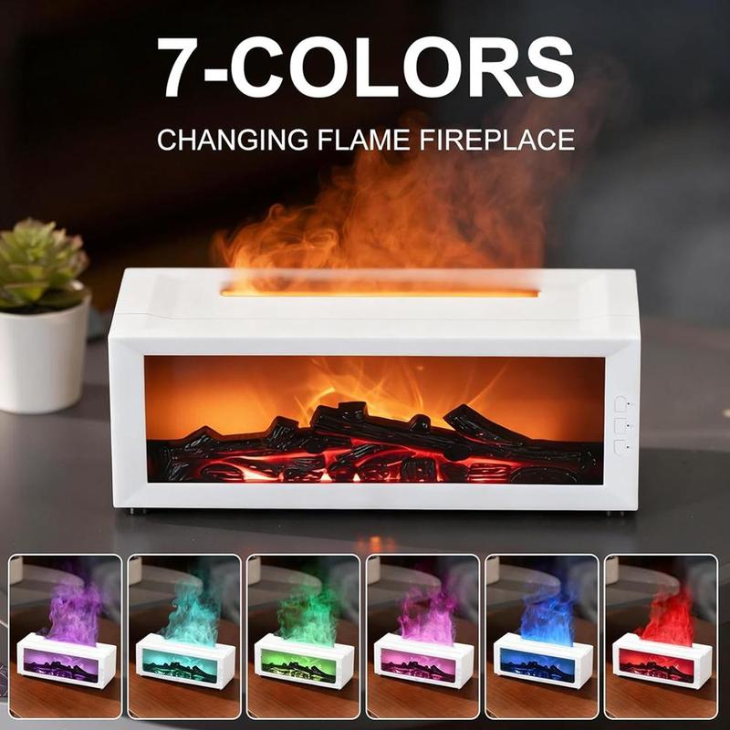 Valentine's Day Gift 300ML Flame Aroma Diffuser with Remote Control Romantic Fireplace Night Light & essential oil Humidifier for Bedroom 7 Color LED Lights humidifier Valentine's Day Gift 300ML Flame Aroma Diffuser with Remote Control Romantic Fireplace Night Light & essential oil Humidifier for Bedroom 7 Color LED Lights humidifier