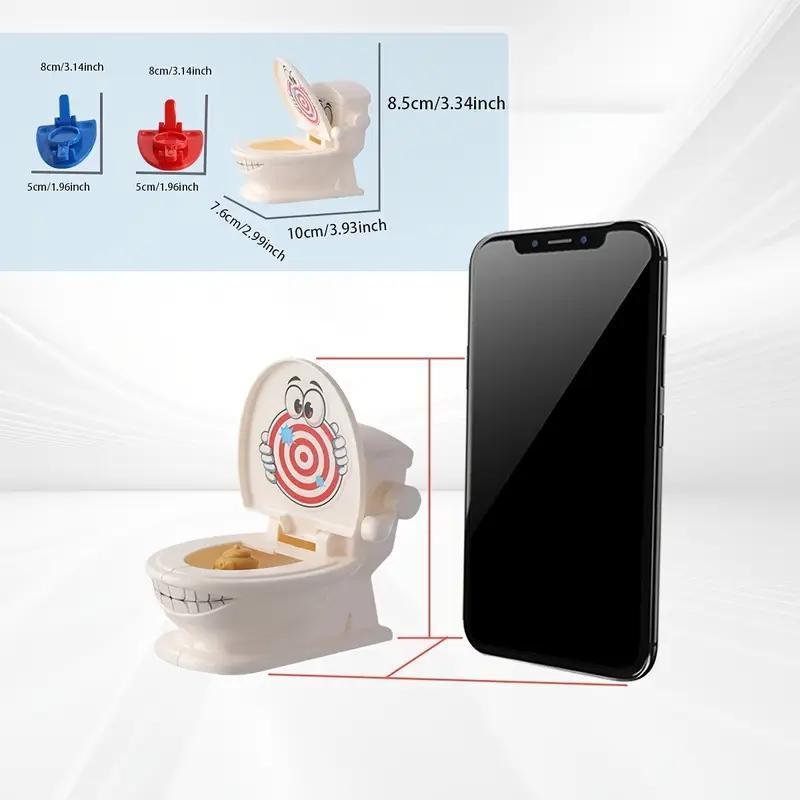 Poop Shooting Game Set for Kids, Includes Toilet, 2 Launchers & 6 Soft Plastic Poops, Fun Family Toy Gift for Boys & Girls Aged 3-9