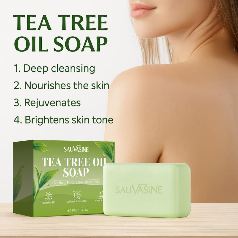 Tea Tree Oil Soap, Tea Tree Relief Soap Bar, with Tea Tree Oil & Coconut Oil & Witch Hazel, Deep Pore Cleansing, Natural Herbal Foot Soaps Bar for Men & Women