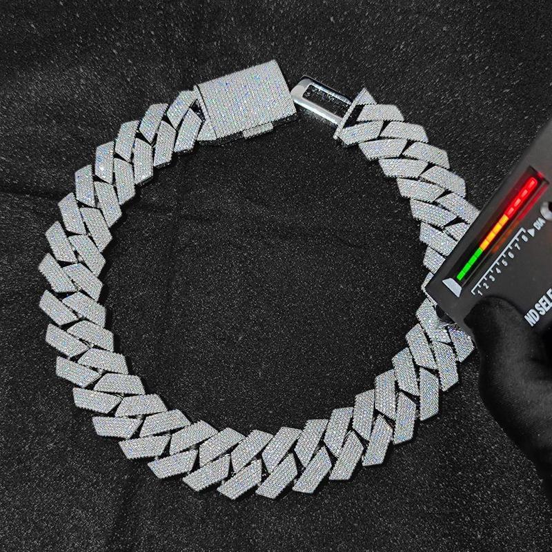 Pass Diamond Test GRA Moissanite 25mm Wide 6Rows 925 Solid Silver Cuban link chain for Rapper Hip Hop VVS Iced Out Necklace Pass Diamond Test GRA Moissanite 25mm Wide 6Rows 925 Solid Silver Cuban link chain for Rapper Hip Hop VVS Iced Out Necklace