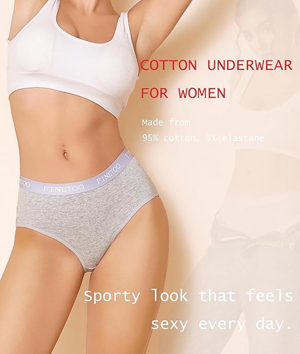 FINETOO Unite Store 10PCS Cotton Hipster Panties for Women Sweet Ladies Full Coverage Stretch Bikinis Comfortable Bridal Briefs S-XL High Elastic Womenswear