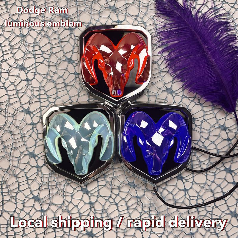 For Dodge Ram Car Emblem Light Car Emblem Light Front Ram Emblem Light RAM Rear Emblem Sticker Ram Head Rear Tail Emblem Dodge Ram Car Modification Emblem Car Decoration Dodge Modification