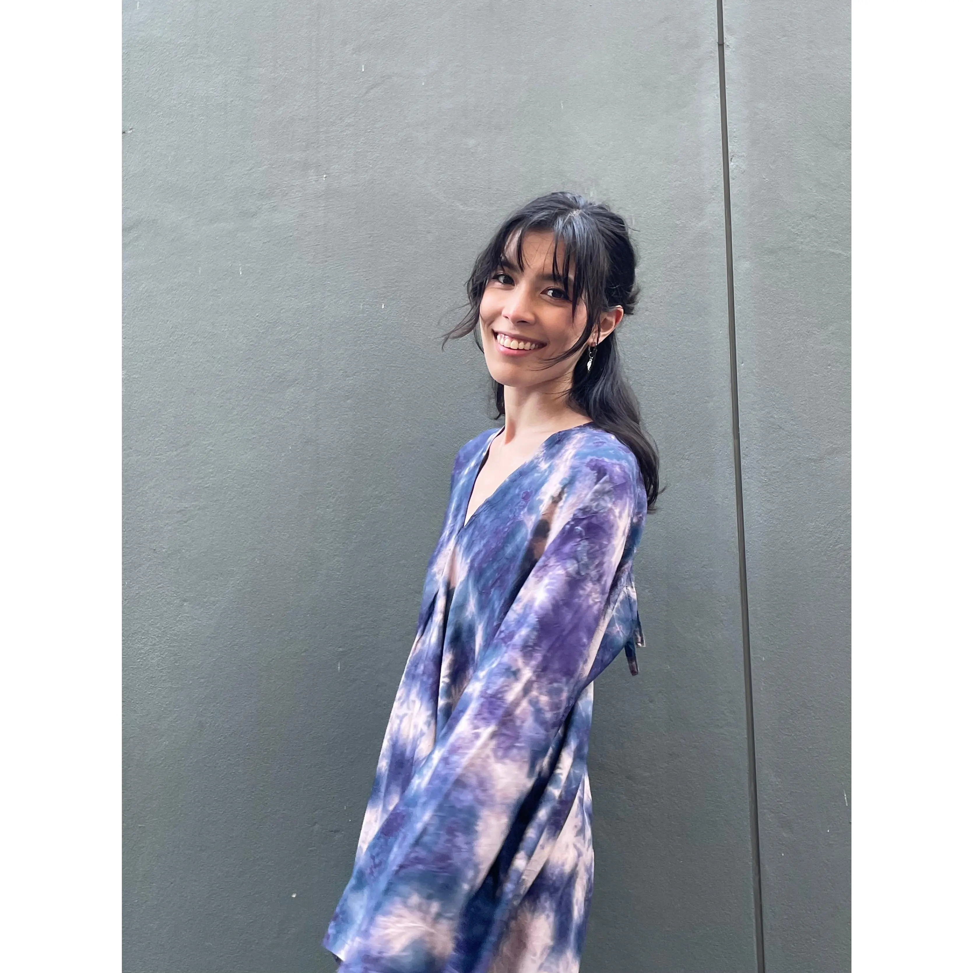 Bella Long Sleeves Kaftan Dress - Indigo