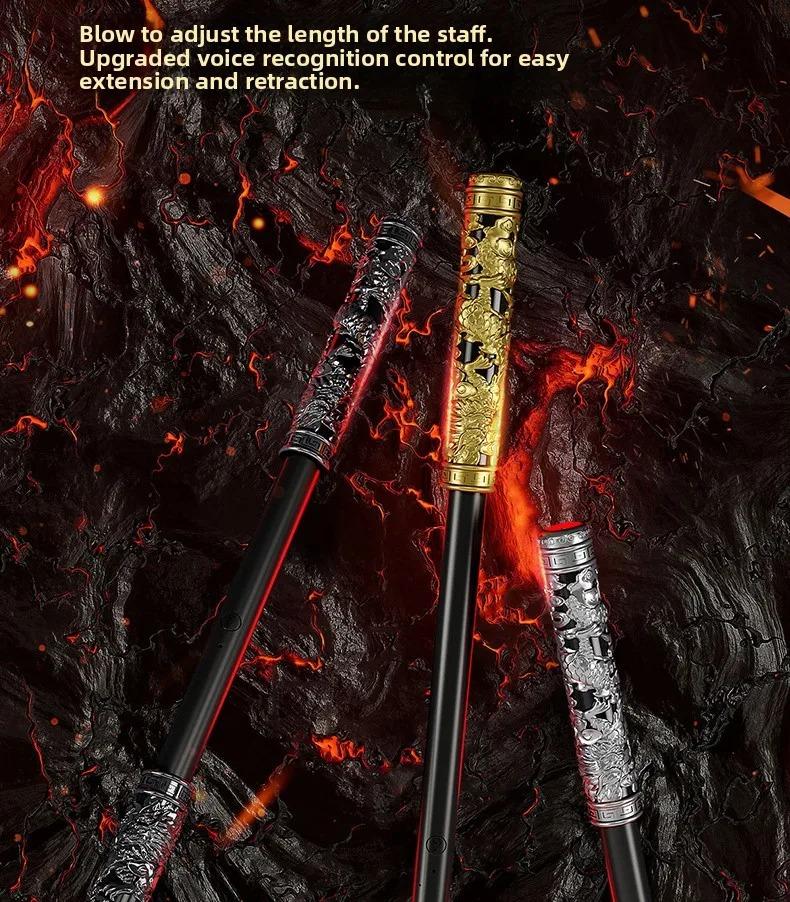 Monkey King Golden Hoop Staff Toy, Voice Controlled Glow Sword for Boys, Kids Retractable Magic Toy