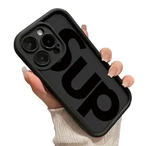 Creative Curved Geometric Art Design Phone Case for iPhone 17 AIR 15 PRO 16 PRO MAX 14 PLUS 13 RRO 12 PRO MAX Shockproof Drop-Proof TPU Protection Aesthetic Cover Black Reindeer Christmas S23 Ultra Delight Tree S24 S22 Masked Metal Frameless