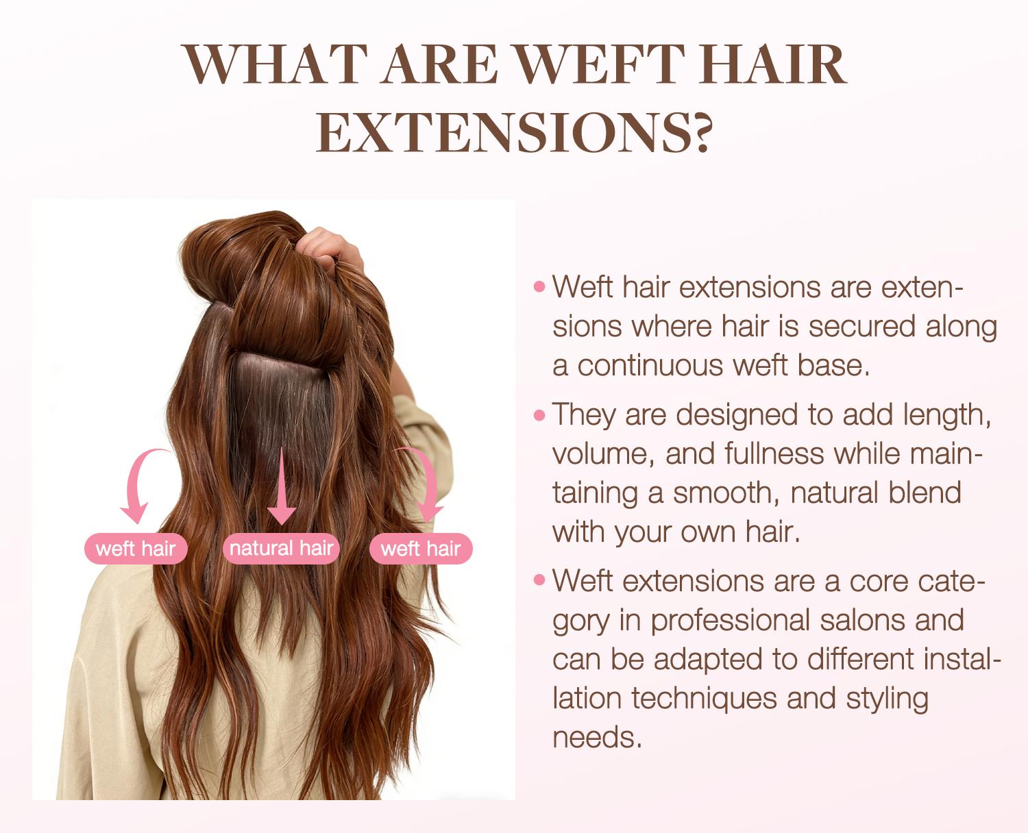 GOO GOO Sew In Weft Hair Extensions Real Human Hair Weft Extensions  Natural Straight Wefts Multiple Wearing Ways 10+ Color Choices Best Weft Extensions#SpringStatements