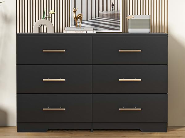 6 Drawer Wooden Dresser, Large Storage Cabinet Modern Chest of 6 Drawers Night Table, Bedroom Storage Organizer, Storage Dresser Chest of Drawers for Bedroom, Closet, Living Room 6 Drawer Wooden Dresser, Large Storage Cabinet Modern Chest of 6 Drawers Night Table, Bedroom Storage Organizer, Storage Dresser Chest of Drawers for Bedroom, Closet, Living Room