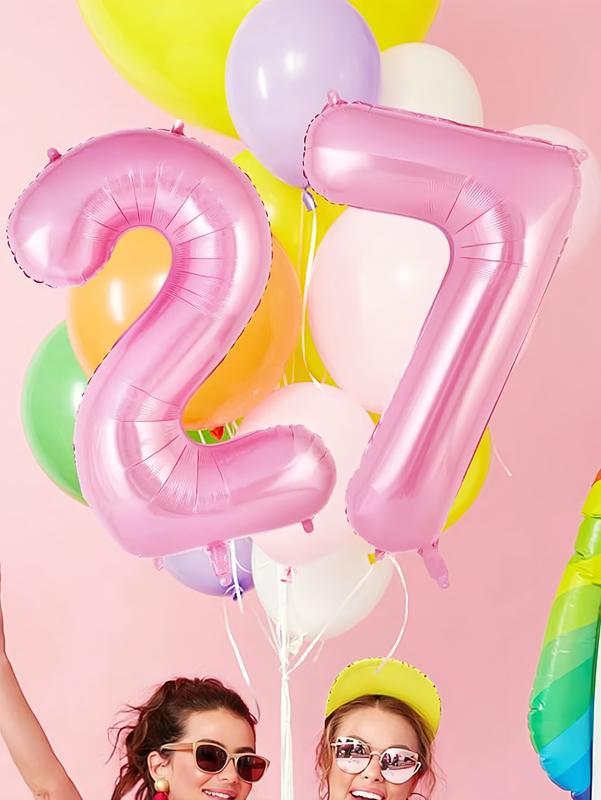 40" Pink Number Balloon, Large Helium Foil Mylar Digit Balloon for Birthday Parties, Sweet 16, 18th, 21st, 30th, 40th Celebrations & Event Decorations