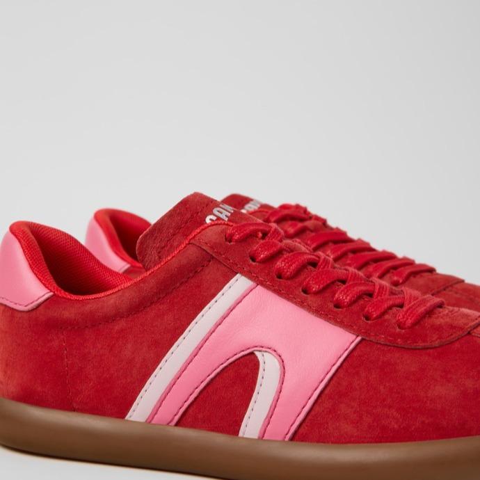 Pelotas Soller Red Nubuck and Leather Sneakers for Women with OrthoLite Recycled Footbeds and Rubber Outsoles