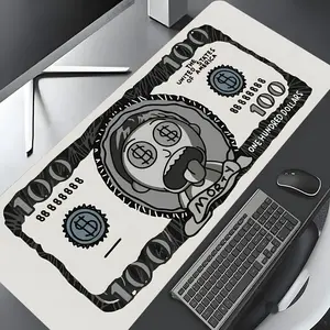 Spoofed Dollar  Design  Pattern Desk Mat, Large Game Desk Mat,  Aesthetic Desktop Decoration Protection Pad, Non-slip Rubber Pad for Laptop, Desktop Computer Games