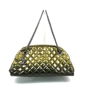 Pre-owned CHANEL leather Tote Bags Medium Patent Just Mademoiselle Bowling Bag JV00196