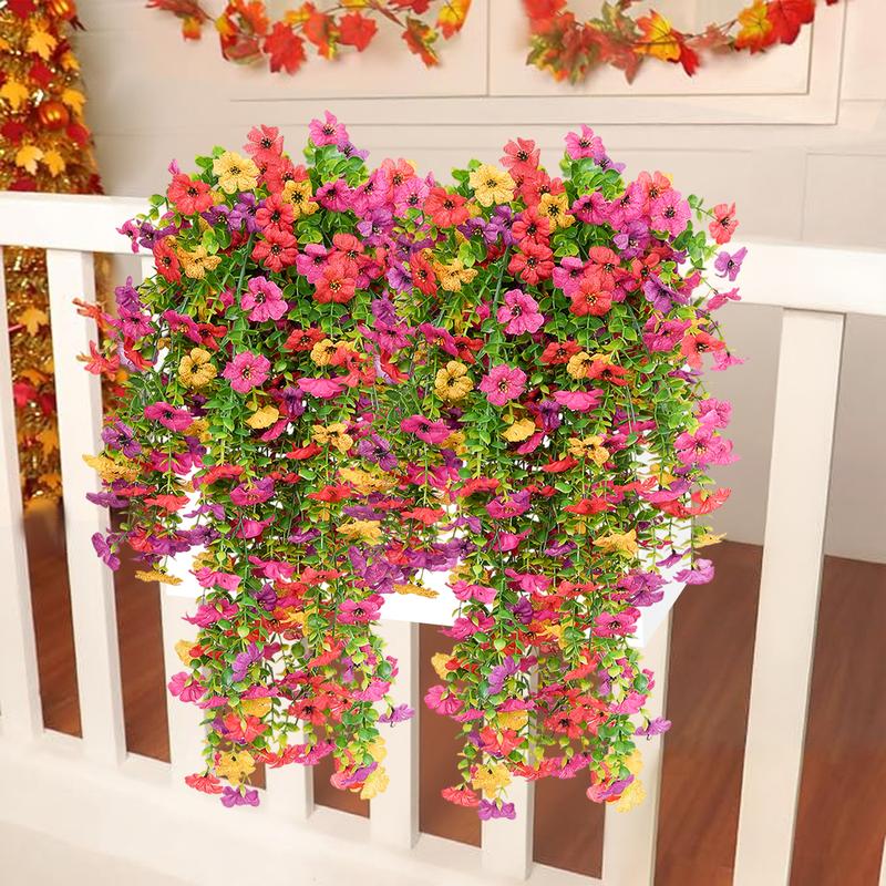 8 PCS Faux Silk Daisy with Eucalyptus Leaves, Artificial Fake Hanging Flowers Plants for Outdoor Autumn Decoration,UV Resistant Look Real Long Trailing Vines for Outside Home Indoor Planter Porch Patio Balcony Yard Decor 8 PCS Faux Silk Daisy with Eucalyptus Leaves, Artificial Fake Hanging Flowers Plants for Outdoor Autumn Decoration,UV Resistant Look Real Long Trailing Vines for Outside Home Indoor Planter Porch Patio Balcony Yard Decor