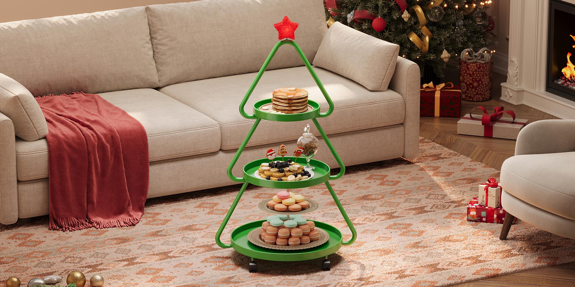 【Deal】Pinmoco Christmas Tree Snack Shelf Cart, Halloween & Christmas Decorations Cupcake Tray Holiday Festival Wedding Bar Party Supplies, 3-Tier Rolling Stand for Festive Decor & Food Display 【Deal】Pinmoco Christmas Tree Snack Shelf Cart, Halloween & Christmas Decorations Cupcake Tray Holiday Festival Wedding Bar Party Supplies, 3-Tier Rolling Stand for Festive Decor & Food Display