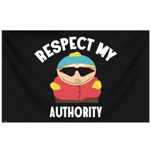 Funny 'Respect My Authority' Flag 3x5ft |     Viral Meme Wall Art for Man Cave, Dorm & Parties |     Brass Grommets Decor (South Park Fan Gift) father's day gifts,gifts boyfriend,gifts for girl adults,gifts under 100 dollars,cheap stuff for your room,bath