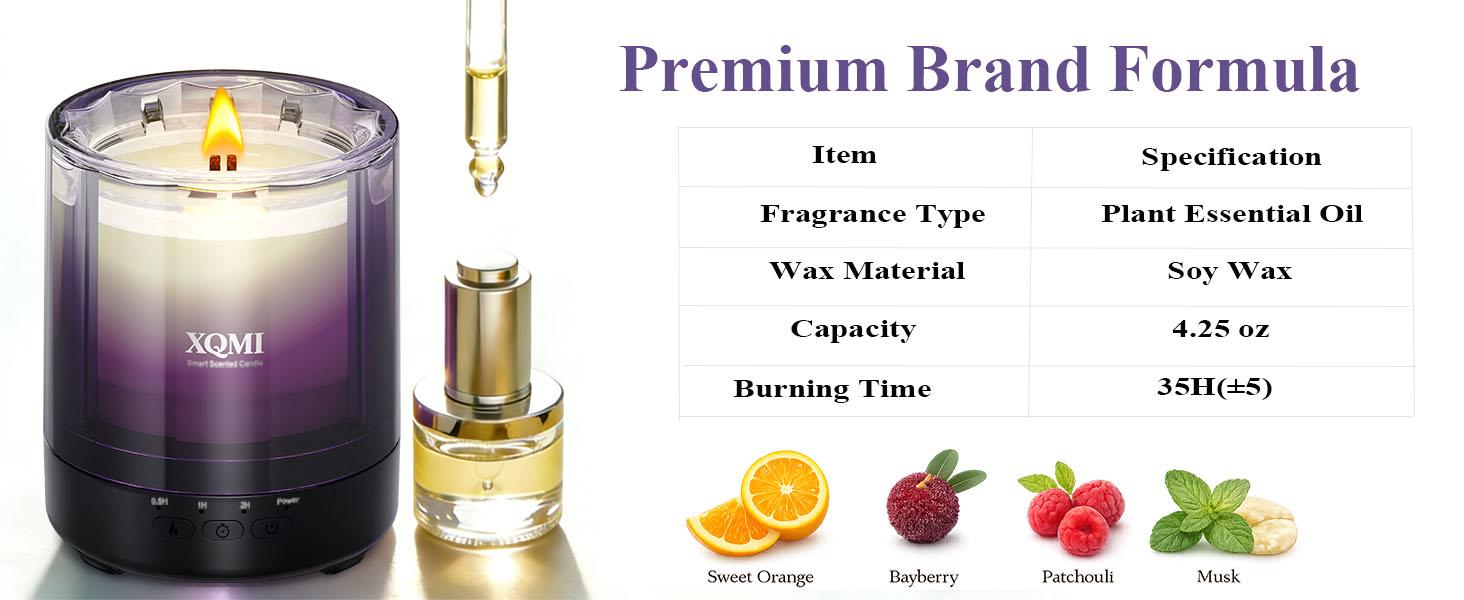 XQMI Remote-Controlled Smart Candle with Real Flame and Timer | Scented soy wax candle for bedroom and office, sleep aid, bedroom decor, room decor, gift for boyfriend, gift for girlfriend