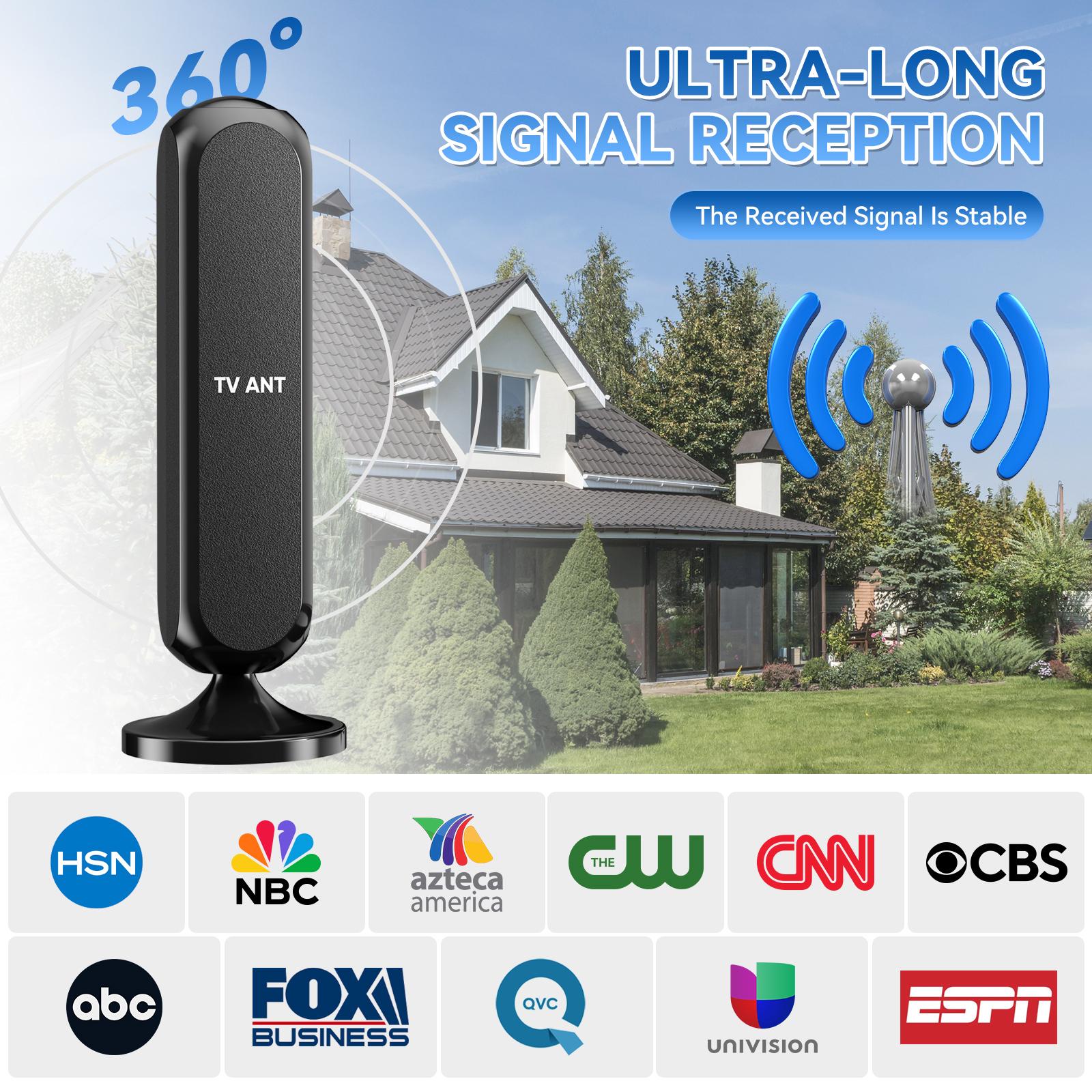 HIDB TV Antenna Digital for Smart TV HD Antena Indoor 4K 360° Signal Amplified indoor TV Antenna for Easy Long Range Reception Installation No Monthly Bill Ultra Long Reception Distance, Outdoorfun
