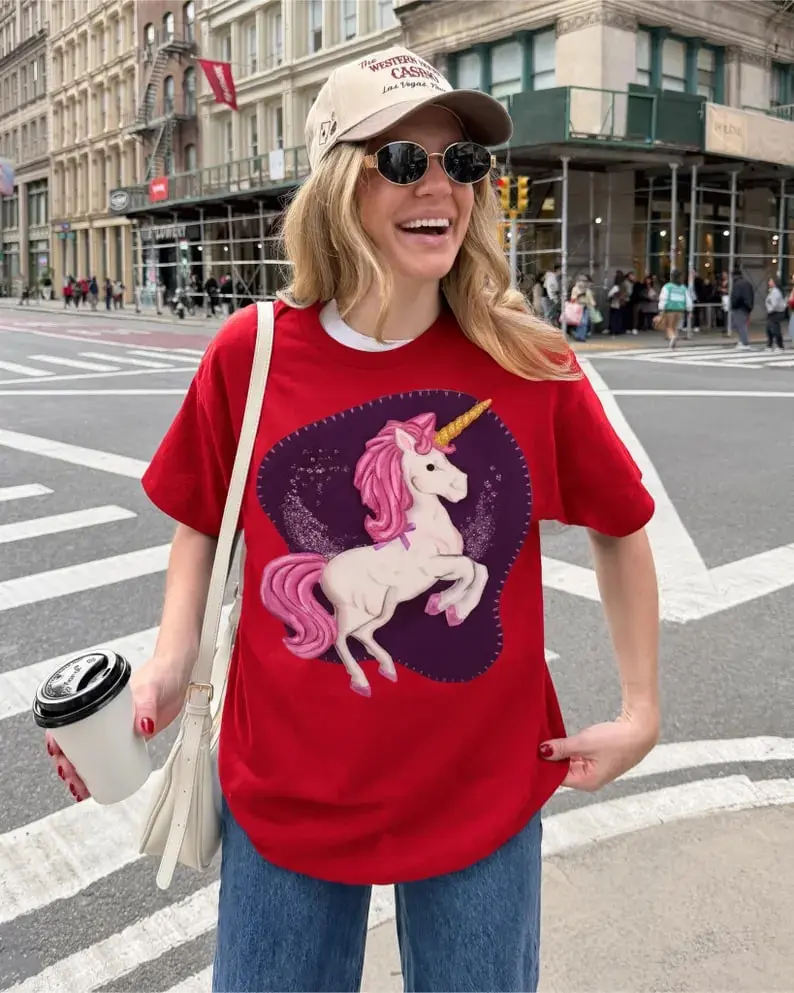 Hilary Duff Y2K Lizzie Unicorn T shirt, Adult Unisex