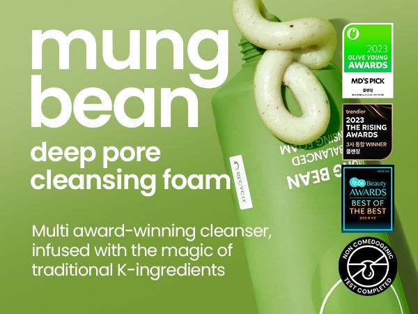 [beplain Official] Skin Detox Cleansing Foam | Korea's No.1 Mung Bean pH-Balanced Cleansing Foam 80ml | Foaming Cleanser for All Skin Types Facial Wash