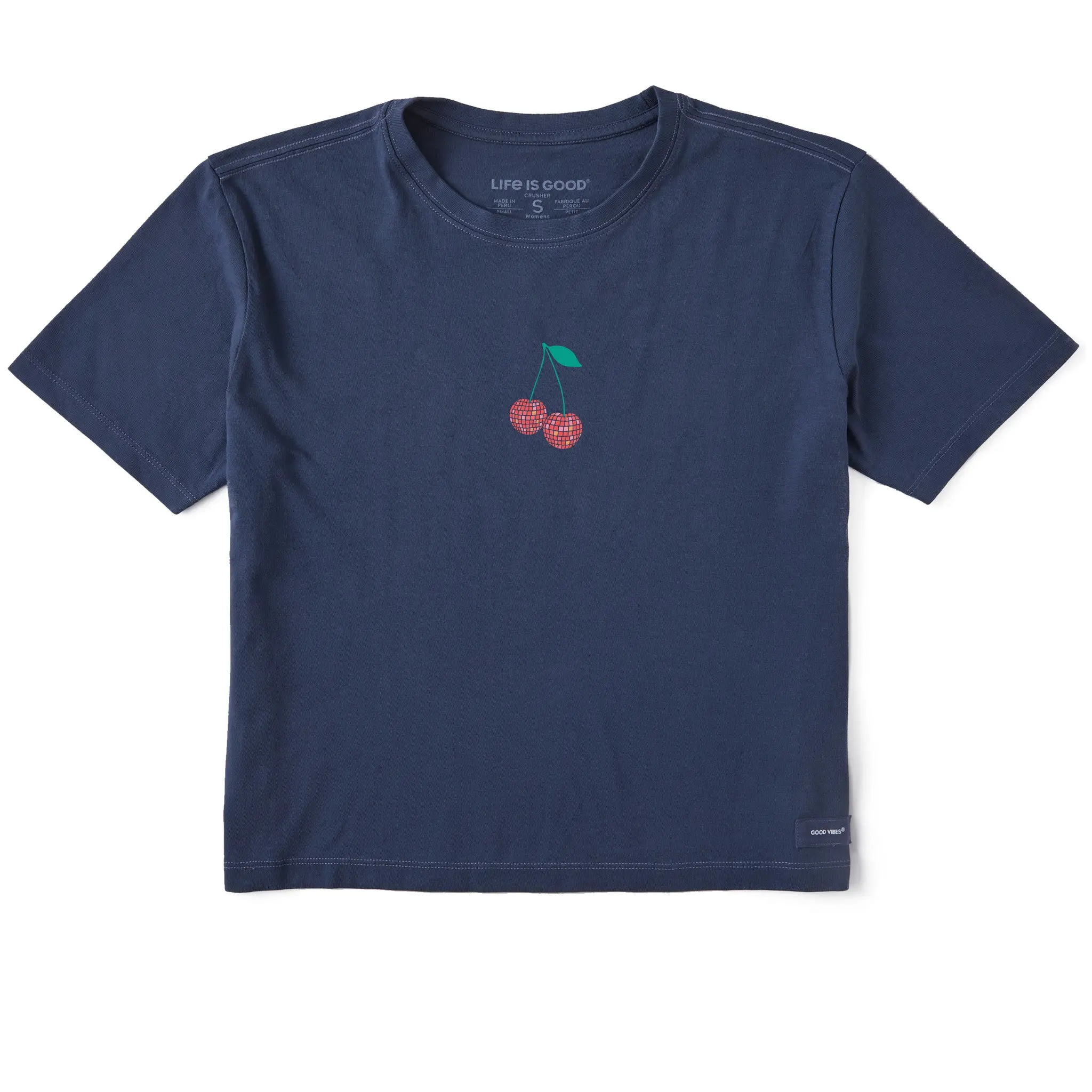 Women's Disco Cherries Short Sleeve Crusher Boxy Tee