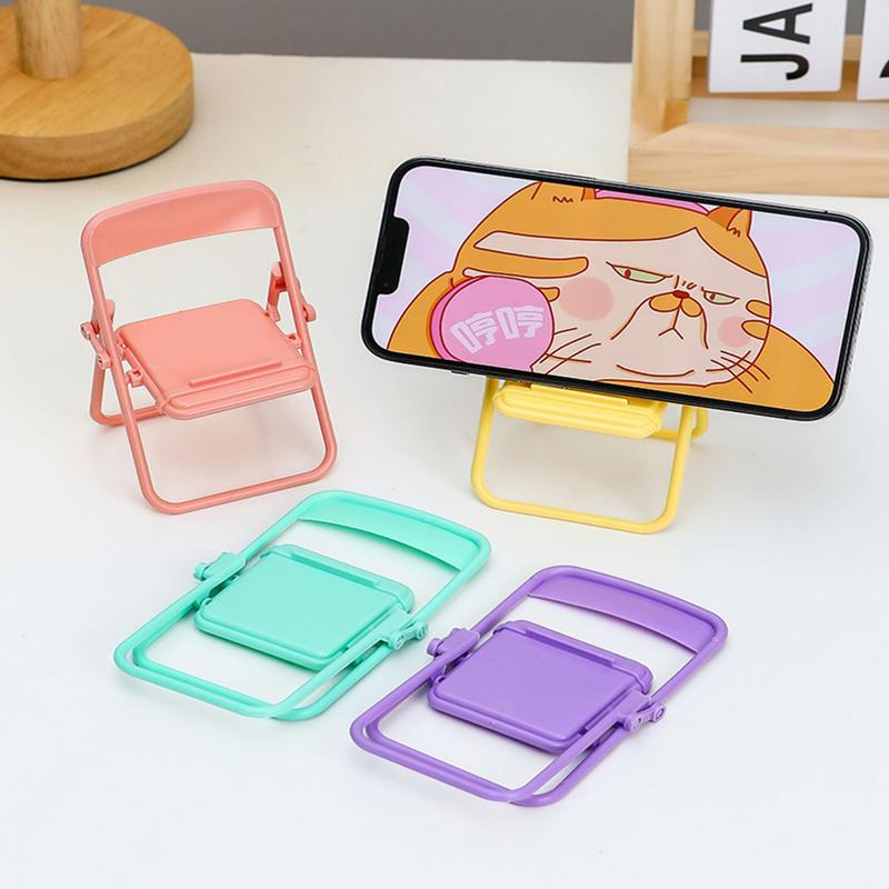 MUNBYN  Foldable Chair Cell Phone Stand-1PCS Desktop Multifunction Mobile Phone Holder Lazy Phone Stand Mount Folding Cellphone