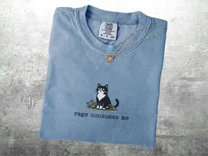 Funny Cat Meme Shirt Rage Consumes Me Oversize Women Mens Cat Comfort Colors T-shirt