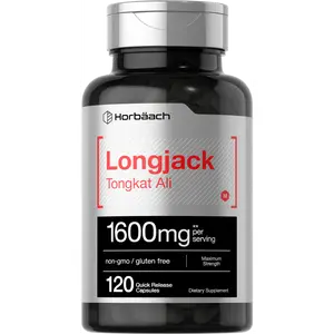 Horbäach Longjack Tongkat Ali for Men and Women | 1600mg | 120 Capsules | Extract Supplement | Maximum Strength Pills | Eurycoma Longifolia | Non-GMO and Gluten Free