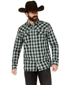 Moonshine Spirit Men's Spirit&Reg; Autograph Plaid Print Long Sleeve Snap - Mssp24w43-Nvy