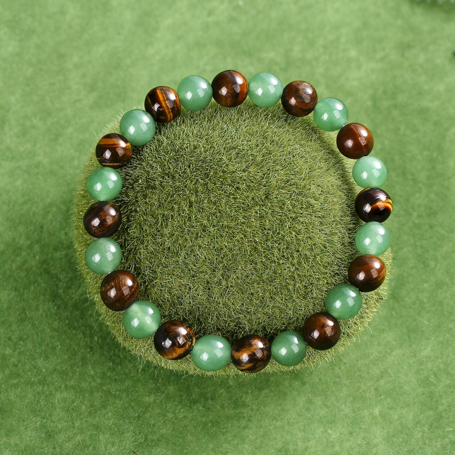 Money Attraction Necklace+ Bracelet With Green Aventurine & Tiger Eye Pendant Healing Crystal Stone ，Anniversary, Vacation &Theme Parties Jewelry Charms Abundance Crystal bracelet，Long Chain，Sweater chain，Ideal Gift Jewelry for Men and Women