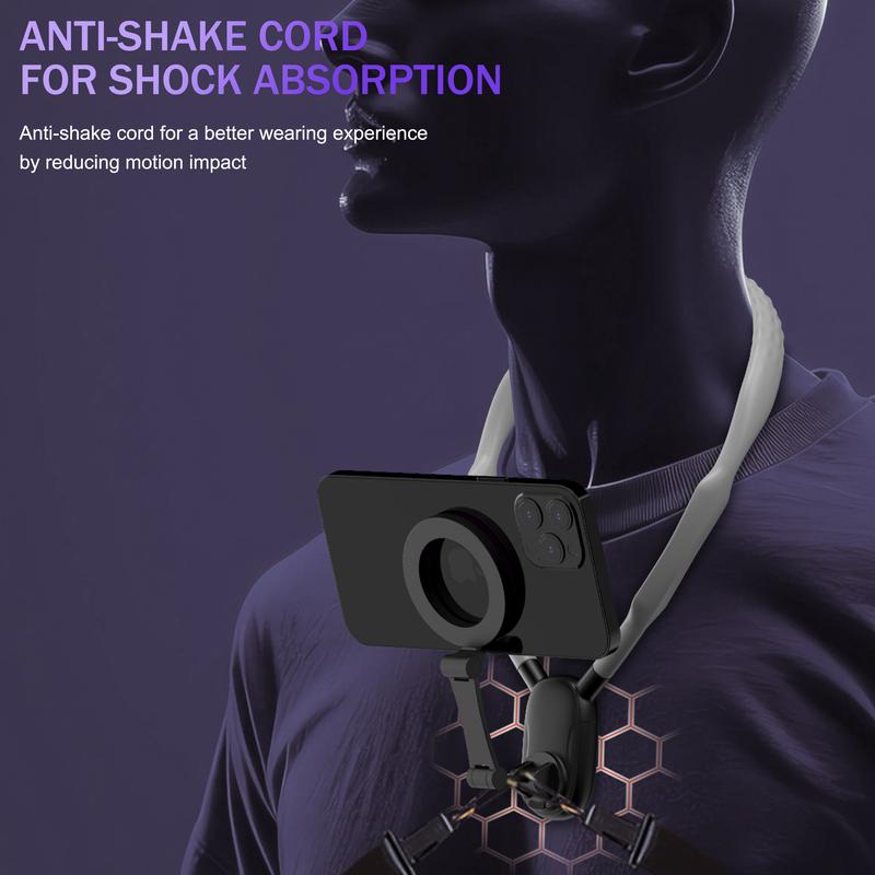 Hands-Free Magnetic Neck Mount for Phones – POV Vlog Holder with Chest Strap for iPhone 17,,16, 15, 14, Android