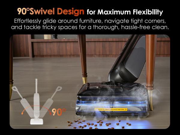 Tineco Floor One S9 Artist Steam Wet Dry Vacuum Cleaner, High-temp Steam Cleaning, 22kPa Suction, 360° SmoothDrive, Anti-Tangle Design, 185°F Flashdry, Long Runtime, 180° Lay-Flat