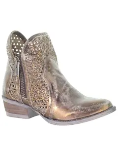 Circle G Women's Copper Cut Out Fashion Booties Round Toe - Q5129